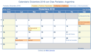Calendario Mes De Diciembre 2018 Periodic Table