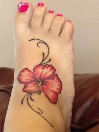 A Hibiscus Flower Tattoo On My Foot Love This Hibiscus Flower Tattoos Foot Tattoos Flower Tattoo Foot