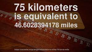 1.85 kilometers equals 1.15 miles: 75 Km To Mile How Long Is 75 Kilometers In Miles Convert
