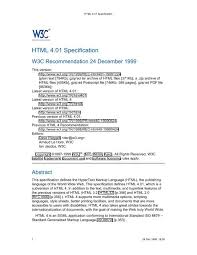The candidates will get 1 mark for each correct answer. Html 4 01 Specification