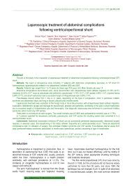 Pdf Laparoscopic Treatment Of Abdominal Complications Following Ventriculoperitoneal Shunt