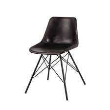 Sedia Nera In Cuoio E Metallo Austerlitz Maisons Du Monde Industriele Stoel Metalen Stoelen Stoelen