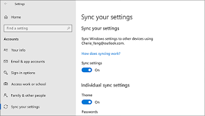 Problems with windows 10 sync with microsoft account? About Sync Settings On Windows 10 Devices