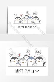 Lucu Penguin Keluarga Bahagia Menggemaskan Kartun Doodle Spanduk Penutup Wallpaper Elemen Grafis Templat Eps Unduhan Gratis Pikbest