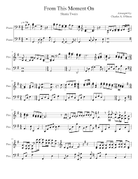 By unknown bliss february 26, 2017. From This Moment On Sheet Music For Piano Solo Musescore Com