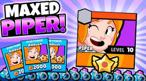 Rank shows how a brawler ranks on average. Maxing New Quickscoping Brawler Piper Brawl Stars Max Level 10 Piper Gameplay Tips Youtube