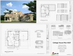 Free Complete House Plans Pdf Download Elegant H267 Cottage House Plans In Autocad Dwg And Pdf Cottage House Plans Modern House Plans Barn House Plans