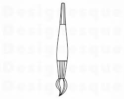 Paint Brush Outline 3 Svg Brush Svg Painting Svg Paint Etsy In 2020 Svg Apple Outline Outline