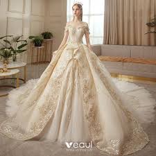 The #1 best value of 34 places to stay in champaign. Roman Champagne Gold Bridal Wedding Dresses 2020 Ball Gown Off The Shoulder Short Sleeve Backless Appliques