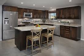 Transitional Edge Of Urban Shaker Style Cabinets In Espresso Stained Alder Wood White Grey Espresso Kitchen Cabinets Staining Cabinets White Kitchen Rustic