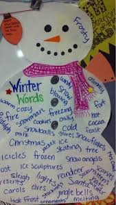 winter words anchor chart great chart to make with students