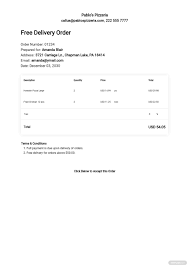 Delivery Order Template Free Pdf Google Docs Google Sheets Excel Word Apple Numbers Apple Pages Pdf Template Net