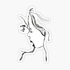 Man and woman contour outline silhouettes on white background. Kissing Man Woman Stickers Redbubble