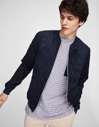 Blouson Style Bomber Suedine Manteaux Et Blousons Vetements Homme Pull Bear France