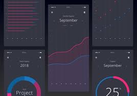 charts ui kit mobile element set download free vectors