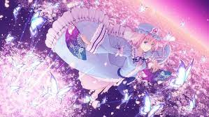反魂蝶 反魂蝶 touhou yuyuko アニメの壁紙 アニメの女の子 ピンク イラスト