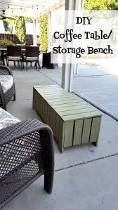 This charming coffee table with four matching seats can truly spice up your living room decor. Diy Outdoor Coffee Table Storage Bench Tutorial Leap Of Faith Crafting