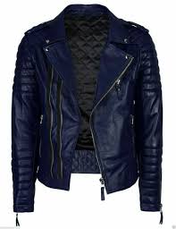 Vintage Men 039 S Motorcycle Biker Jackets Navy Blue Leather Riding Vintage Jackets Purple Leather Jacket Leather Jacket Fur Leather Jacket