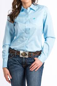 Cinch Jeans Women S Light Blue And White Micro Stripe Button Up Shirt