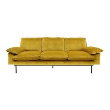 Retro Sofa 3 Seater Ochre Retro Sofa Retro Style Sofas Vintage Leather Sofa
