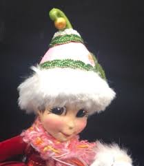 Christmas 9.5 X 4.75 Penny Elf a Grandin Road Fa La La resin figurine  #148715