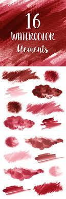 16 Red Watercolor Splotches Splatters Brush Strokes Red Etsy Watercolor Design Watercolor Splash Green Watercolor