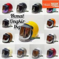 Untuk harga helm bogo setengah dibanderol mulai dari rp 230.000 sampai rp 280.000 bergantung harga jual kota masing masing. Helm Bogo Jpn Arc Kaca Datar Flat Visor Kaca Lurus Shopee Indonesia