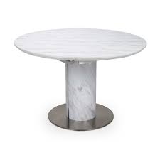 Reflecting a seamless organic shape and timeless form, the lippa dining the base and dimensions are true to the original specifications, while the table's circular artificial marble top, and tapered metal base, are. Allure 4 6 Person Round Extending Dining Table White Meubles