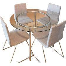 Explore our range of round dining tables. Ikea Glass Top Round Dining Table W 4 Chairs Aptdeco