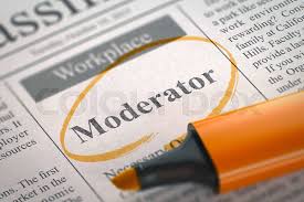 Moderator. Newspaper with the ...