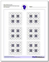 Addition And Subtraction With Missing Values Small Number Grid Puzzle Addition And Subtraction With Missing Values S Maths Puzzles Subtraction Grid Puzzles