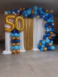 Balloon Garland For A 50 Year Anniversary 50th Birthday Balloons Birthday Balloon Decorations 50th Birthday Decorations