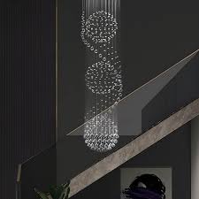 Modern Three Sphere Raindrop Spiral cyrstal Chandelier for Foyer