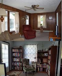 Painting Fake Wood Paneling Before And After I Wasn T Sure How It Would Look But I Was Very Painting Wood Paneling Painted Paneling Walls Paneling Makeover