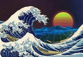 Redesigned My Retrowave Wallpaper To Be In Full 4k In 2021 Waves Wallpaper Great Wave Off Kanagawa Great Wave