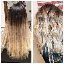 Medium Length Hair Blonde White Frosty Dark Brunette Black Balayage Highlights Ombre Before After Blonde Color Correction Balayage Hair Stylish Hair