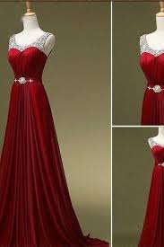 Fashion Embroidered Sleeveless Dress Chiffon Prom Dress Red Prom Dress Burgundy Prom Dress