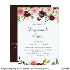 Burgundy Spring Floral Spanish Bridal Shower Invitation This Burgundy Spring Floral Despedida De S Bridal Shower Invitations Blush Bridal Showers Bridal Shower