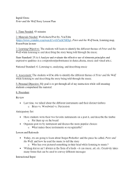 It is a working sheet about the peter and wolf story adaptation.this is the second part of the unit. Peter And The Wolf Classical Music Entertainment General