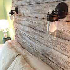 Reclaimed wood headboard with lights. Fender Reclaimed Wood Headboard With Rustic Wood Headboard Reclaimed Wood Headboard Headboard With Lights