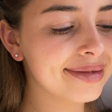 White Stud Earrings, Solid Gold Earrings, Opal Gold Earrings, Post  Earrings, Round Studs, Gemstone Earrings, Real Gold Jewelry, Fine Jewelry