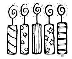 Birthday Candles Clipart Black And White Melonheadz Birthday Candles Candle Doodle Birthday Doodle Birthday Candles