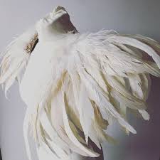 Birds Of A Feather Festival 2020 Off White Feather Festival Wings Bridal Shoulderpiece Etsy Burning Man Outfits Feather Wings Festival Outfits