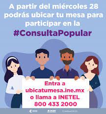 Jun 28, 2021 · el instituto nacional electoral (ine) definió el procedimiento operativo para la consulta popular que se realizará el 1 de agosto en el cual destaca el modelo de funcionamiento que seguirán las mesas receptoras de la consulta popular (mrcp) el día de la jornada, el desarrollo de los cómputos distritales, así como el procesamiento de los resultados. 1et4ruv5bmzgnm
