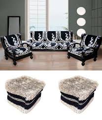 The cover is easy to keep clean as it is removable and can be machine washed. Fk White And Black Floral Sofa Cover Jumbo Fur Stools Set Of 2 Buy Fk White And Black Floral Sofa Cover Jumbo Fur Stools Set Of 2 Online At Low Price Snapdeal