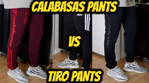 adidas yeezy calabasas track pants sizing vs adidas tiro pants