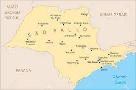 Sao Paulo City Map Sao Paulo State Region Map With The Main Cities Labels Royalty Free Svg,  Cliparts, Vectors, And Stock Illustration. Image 131445468.
