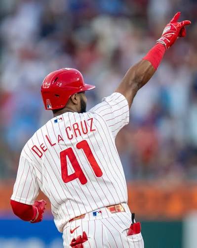 Bryan De La Cruz hit his first home run for the Phillies on Wednesday  night. He joined the team Tuesday because the team is so desperate for  right-handed hitting outfielders. The Phillies