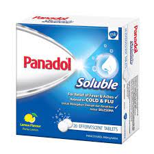 In effervescent tablets, the soluble formulation is absorbed more quickly than regular tablets, providing. Panadol Soluble Pack 20 Tablets