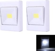 bol com 2 stks mini wit licht cob led wandlamp schakelaar nachtlampje lamp kast licht